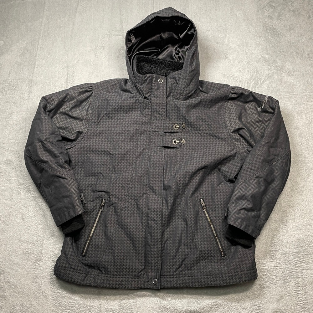 Columbia Winter Jacket Women 1X Grey Ski Snowboard Omni-Shield Hooded Parka